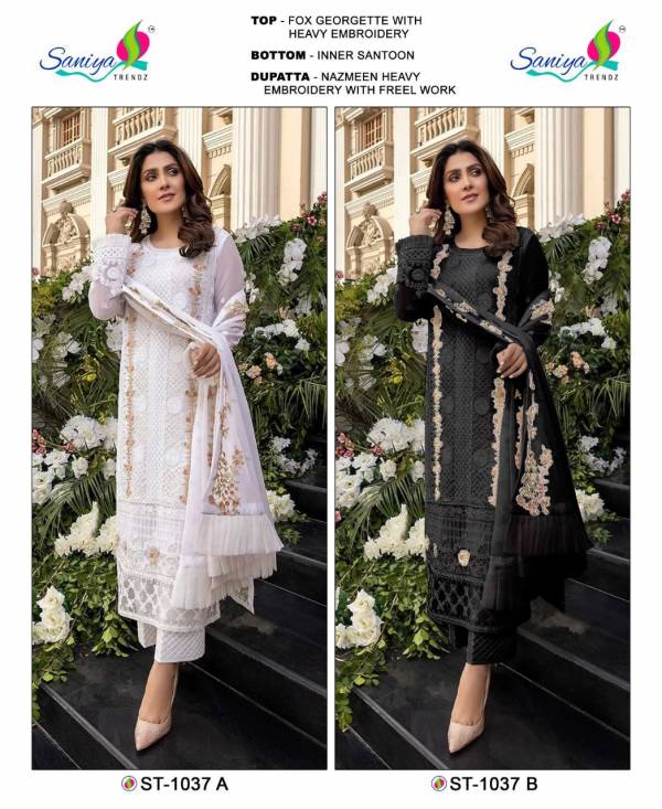 Saniya St 1037 Heavy Work Festive Wear Georgette Pakistani Salwar Kameez Collection